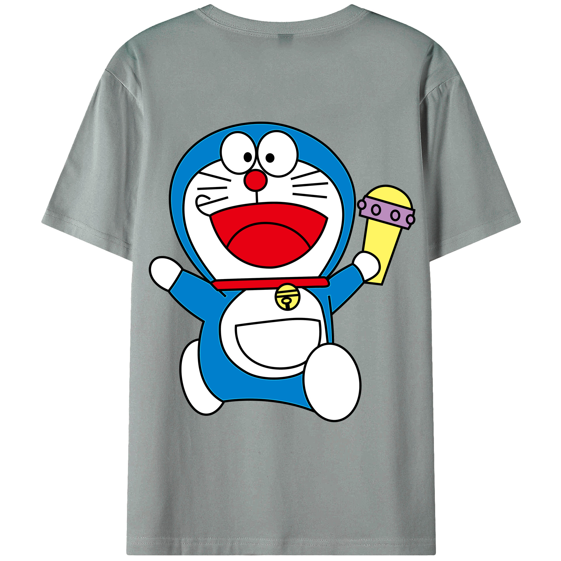 （画像用） ドラえもん Doraemon 綿100％ メンズ半袖Tシャツ（バックプリント） 通気性